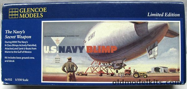 Glencoe 1/330 US Navy Blimp - Mooring Mast - Crew and Tractor - US Navy Mediterranean Squadron ZP-14 -(Ex-ITC), 06502 plastic model kit